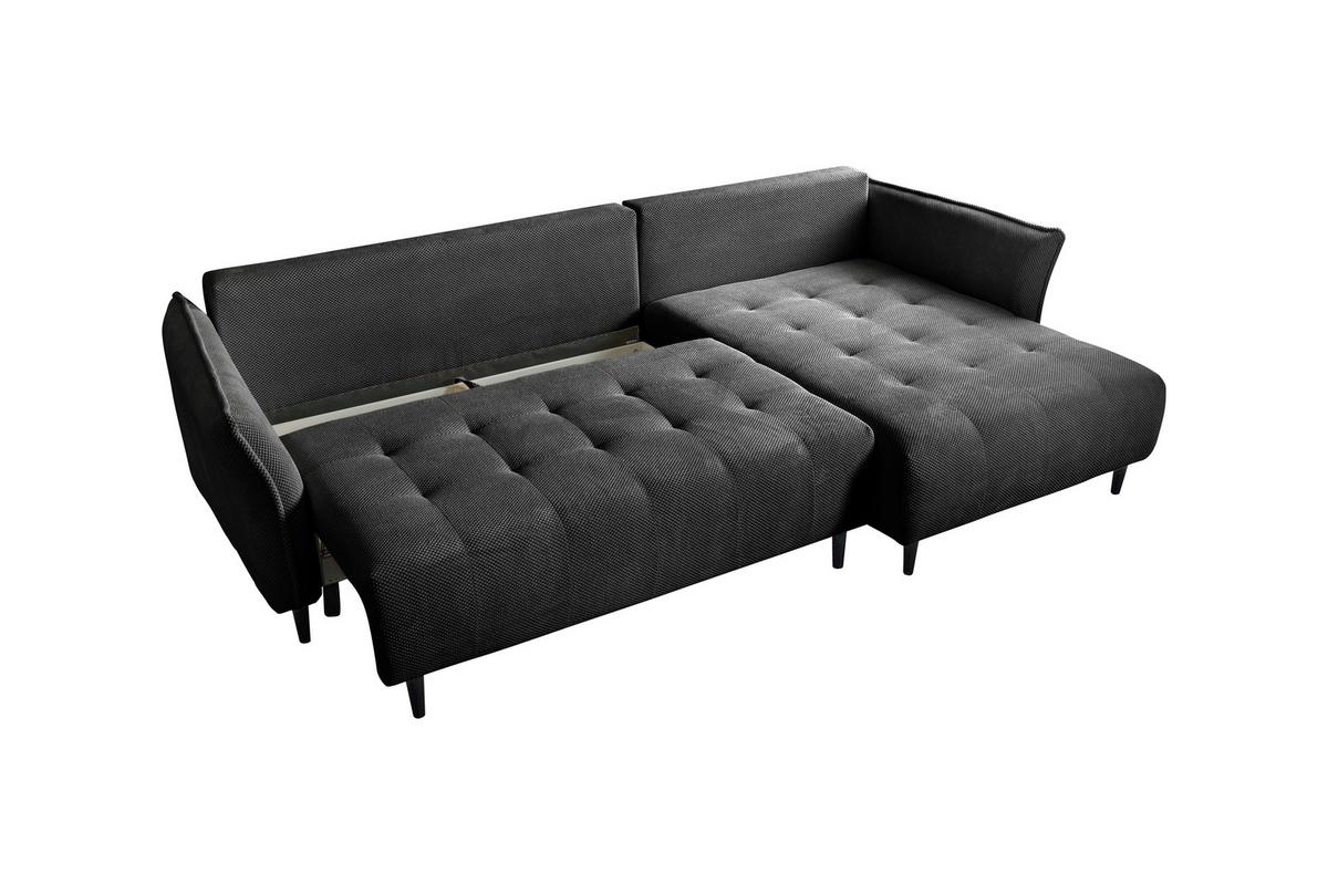 Ecksofa Monte Carlo Schwarz S: 160x290 cm - Schwarz/Mintgrün, Trend, Holz/Holzwerkstoff (160/290cm)
