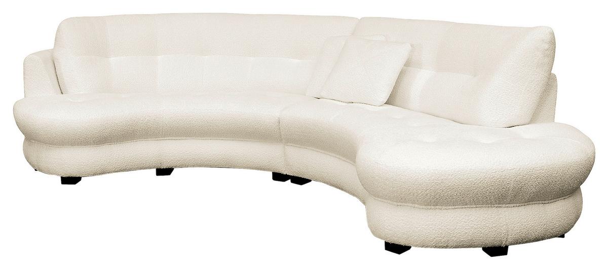 Ecksofa Bretania, Weiß S: 300x113 cm - Schwarz/Weiß, Design, Textil (300/113cm) - Livetastic