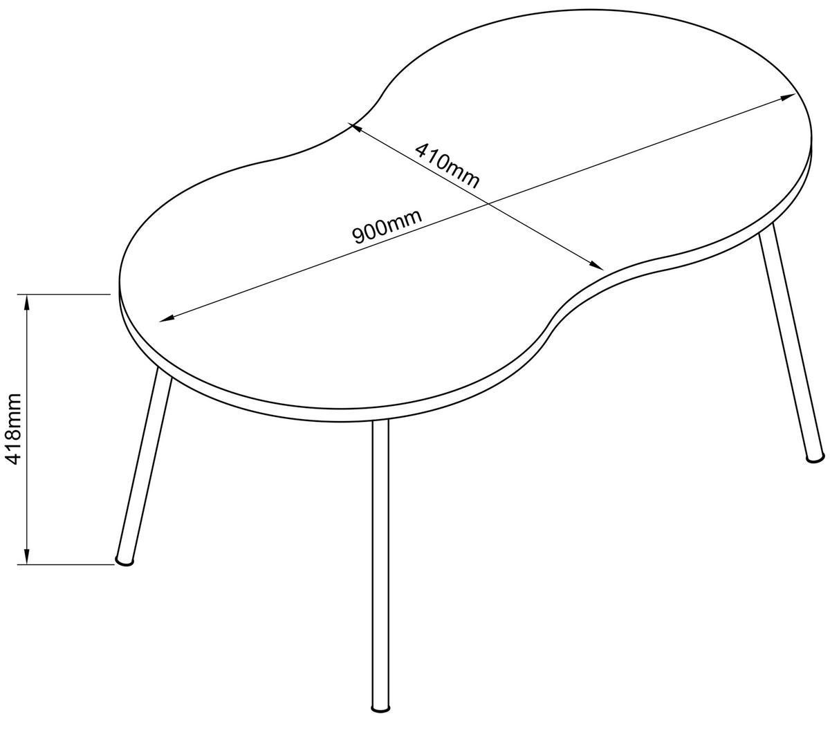 Couchtisch Mirola Weiß L: 90 Cm - Schwarz/Weiß, Design, Holzwerkstoff (90/41/42cm) - MID.YOU