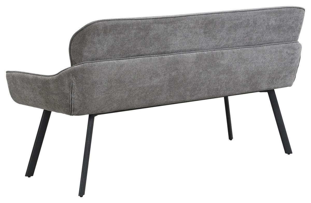 Sitzbank Rico - Dunkelgrau/Schwarz, MODERN, Metall (160/90/62cm) - MID.YOU