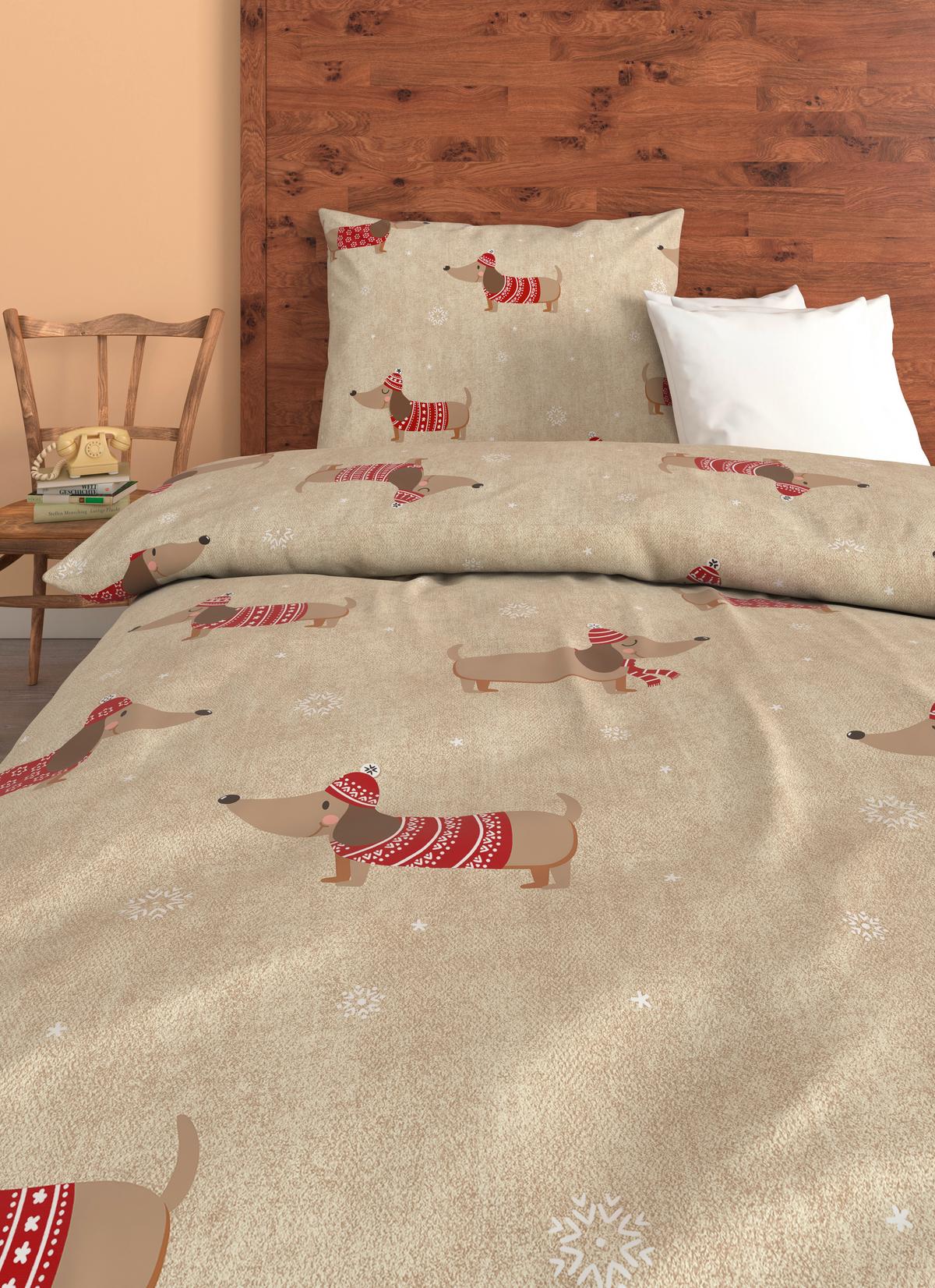 BETTWÄSCHE SANTA DACKEL - Beige, ROMANTIK / LANDHAUS, Textil - James Wood