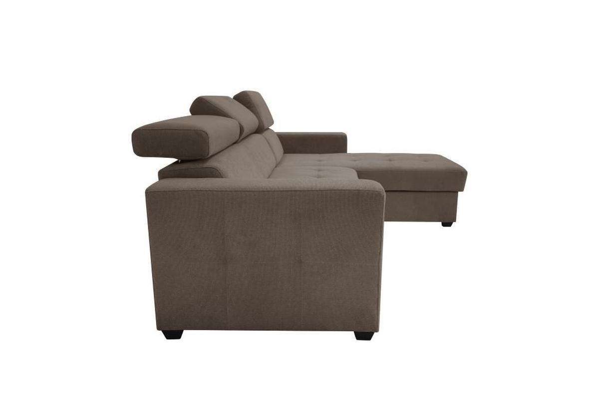 Rohová sedačka MARCO, obojstranná, sivohnedý velúr - čierna/taupe, Konventionell, kov/drevo (238/78-94/170cm)