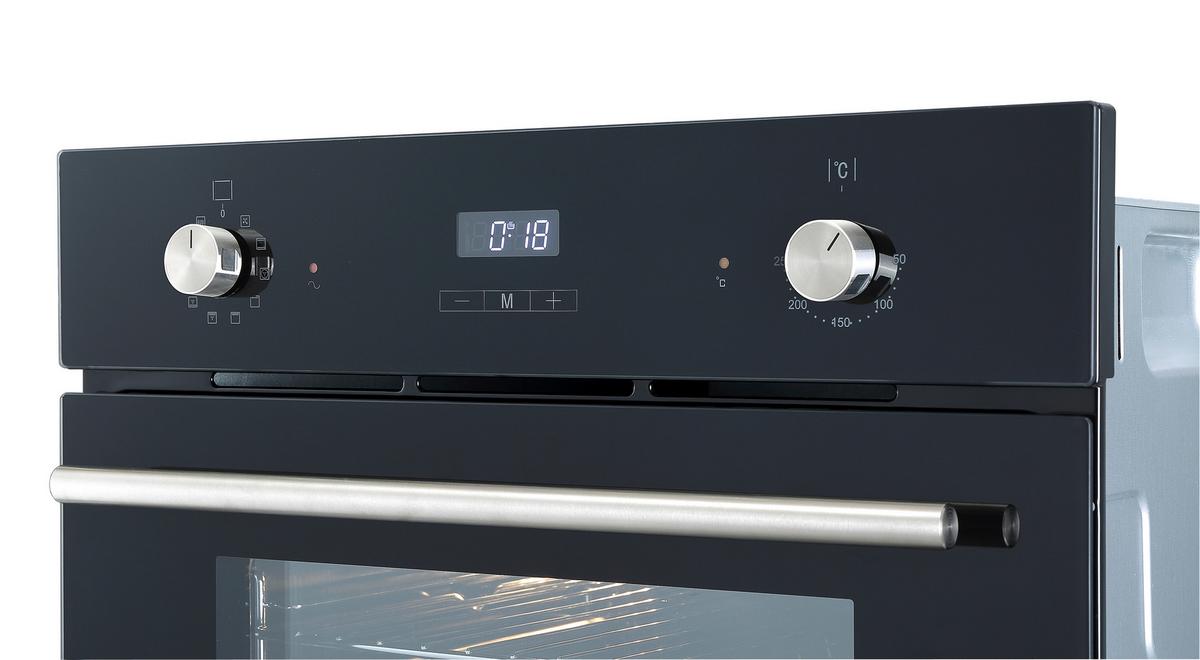 Einbaubackofen Respekta Joel - Schwarz, Trend, Glas/Metall (59,5/59/55cm) - Respekta