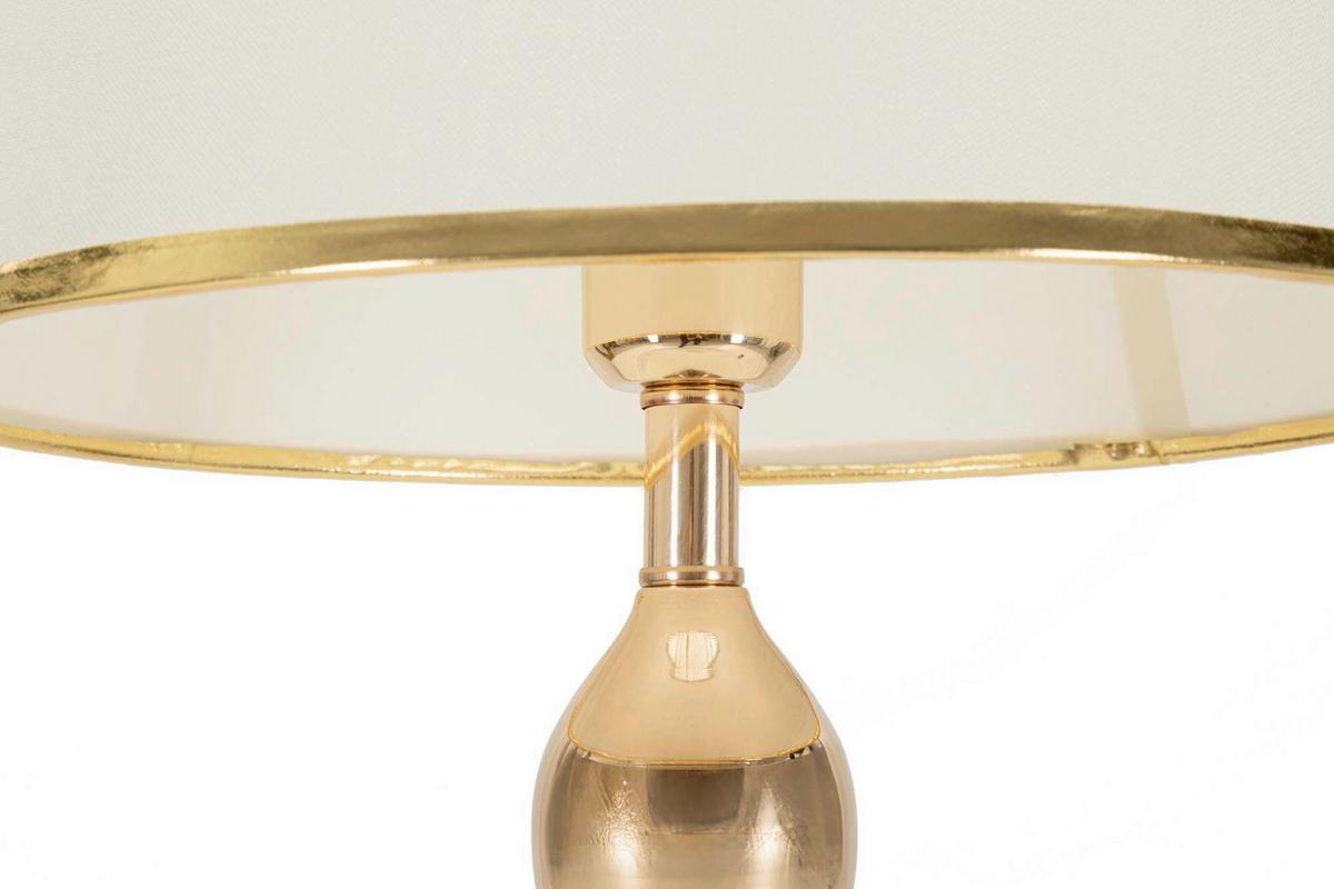 Tischleuchte Bratislawa Goldfarben B: 33 cm - Goldfarben, Basics, Glas/Textil (33/59/33cm)