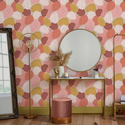 Vliestapete 118609 - Pink/Orange, Basics, Papier/Kunststoff (52/1000cm)