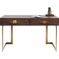 SCHREIBTISCH OSAKA - Messingfarben/Braun, Trend, Holzwerkstoff/Metall (138/60/81cm) - Kare-Design