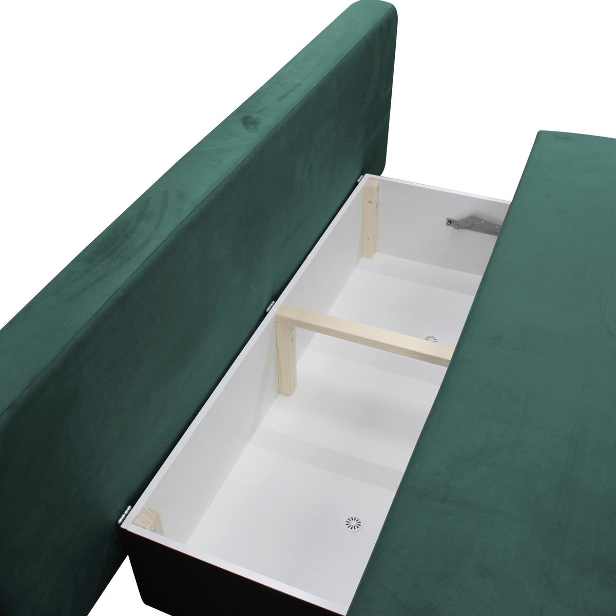 Schlafsofa Stella Grün B: 197 Cm - Schwarz/Grün, Design, Textil (197/90/83cm) - MID.YOU