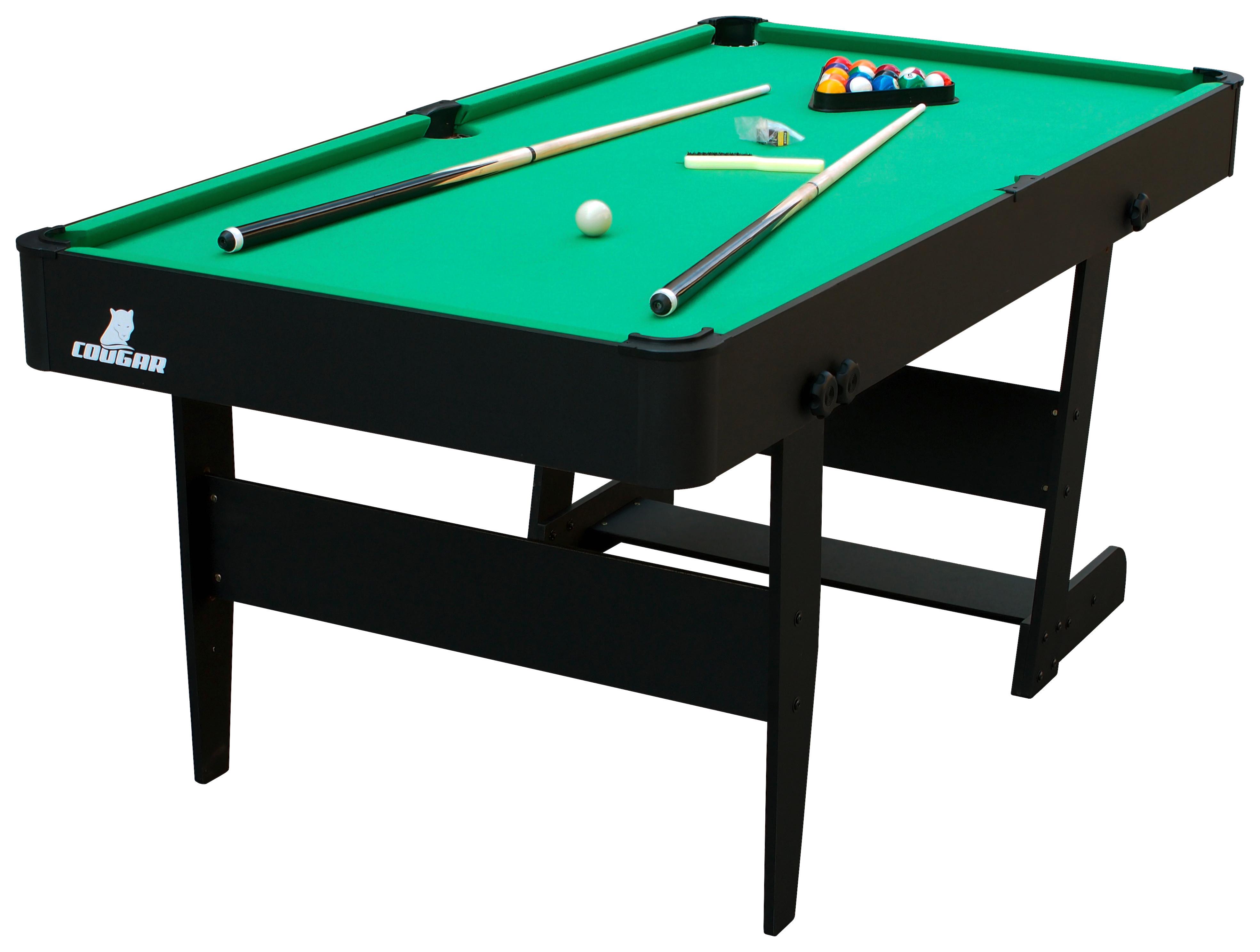 Billardtisch Hustle L: 183 cm Grün/Schwarz abgerundete Ecken
