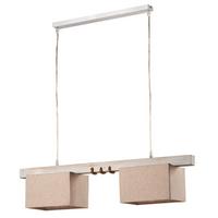 Hängeleuchte 5037/2 - Beige, Natur, Holz/Textil (80/15/100cm)