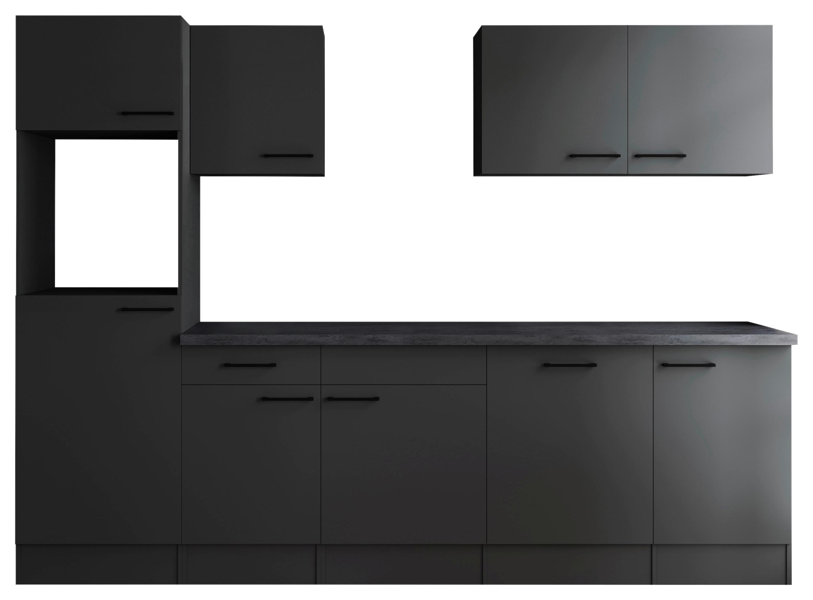 Küchenleerblock Oliver Dunkelgrau B: 280 Cm - Dunkelgrau/Grau, Design, Holzwerkstoff (280cm) - Respekta