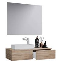 Badezimmer Gudas Sonoma Eiche B: 85 Cm - Weiß/Sonoma Eiche, MODERN, Keramik/Holzwerkstoff (85cm) - MID.YOU