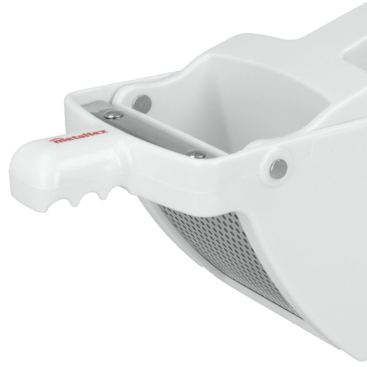 Kartoffelpresse Mika Weiß B/H/T: ca. 10/42,3/12,3 cm - Edelstahlfarben/Weiß, Basics, Kunststoff/Metall (10/42,3/12,3cm) - Metaltex