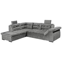 Ecksofa Estrella Grau S: 217x283 cm - Schwarz/Grau, KONVENTIONELL, Textil (217/283cm) - MID.YOU