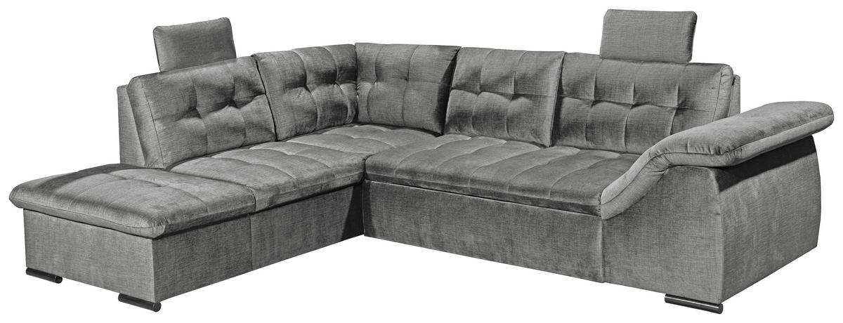 Ecksofa Estrella Grau S: 217x283 cm - Schwarz/Grau, KONVENTIONELL, Textil (217/283cm) - MID.YOU