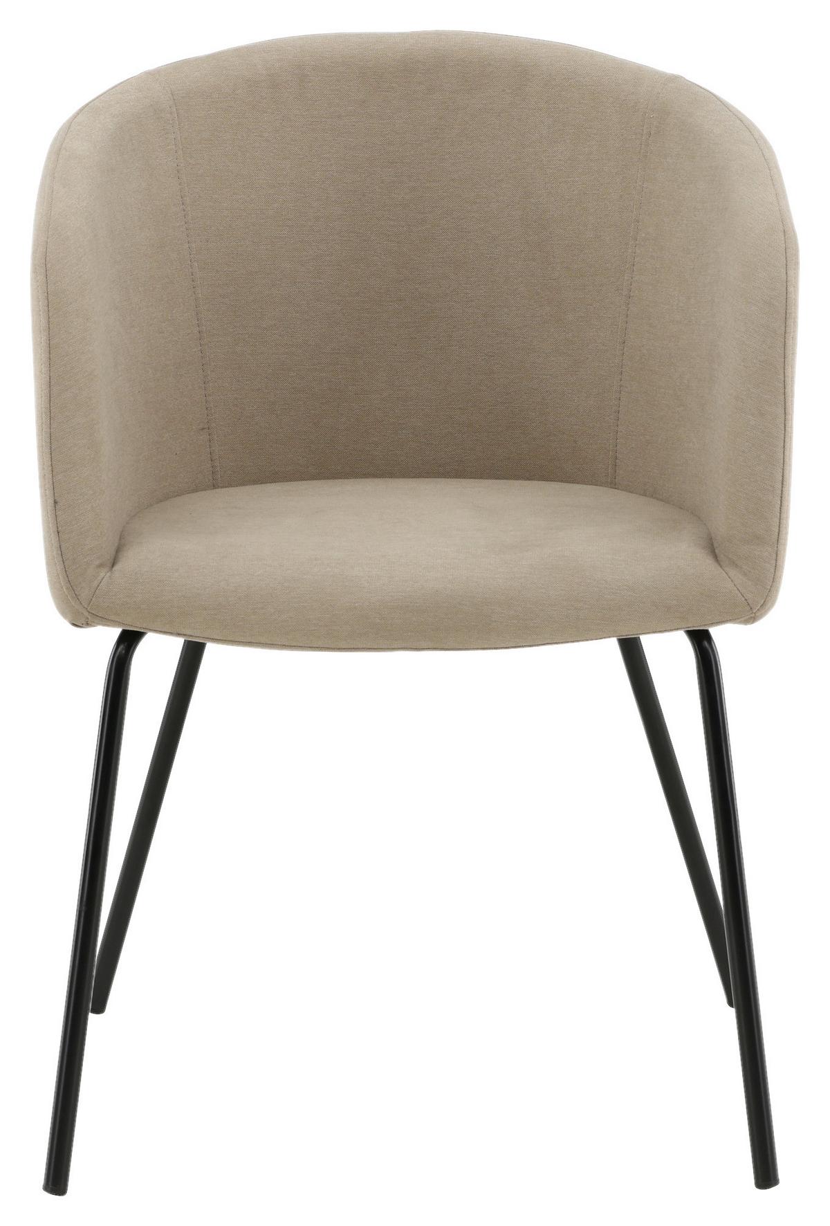 Stuhl Berit - Beige/Schwarz, Design, Holz/Kunststoff (55/78/55cm) - Livetastic