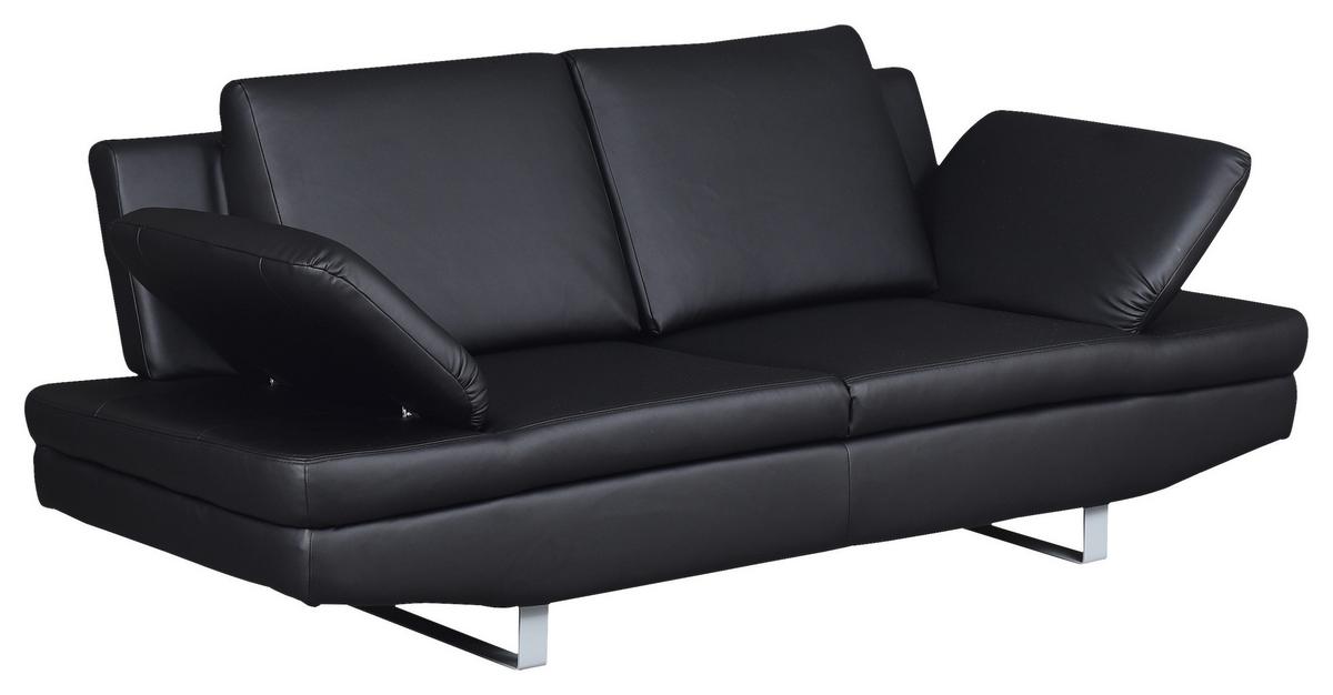 2-Sitzer-Sofa Jovanna, Schwarz B: 198 cm - Schwarz/Grau, Design, Textil (198/78/88cm) - MID.YOU