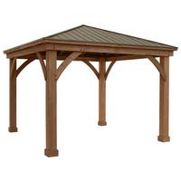 Pavillon Devon 366x366cm Wetterfest - Bronzefarben/Mokka, Basics, Holz/Metall (366/320/366cm)