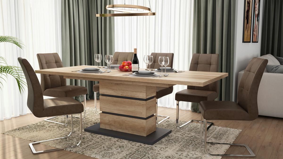 Schwingstuhl-Set Marlen XXL Braun/Silberfarben B: 47 cm - Silberfarben/Braun, LIFESTYLE, Textil/Metall (47/96/62cm) - MID.YOU