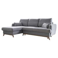 Ecksofa Scandic Lagom Beige S: 157x235 cm - Hellgrau/Naturfarben, Textil (157/235cm) - MID.YOU