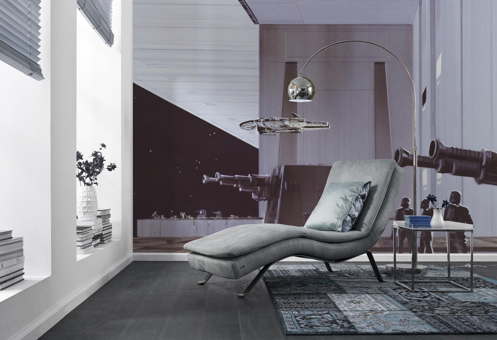 Fototapete Star Wars Death Star Hangar - Schwarz/Grau, Trend, Textil (500/250cm)