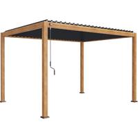 PERGOLA DELUXE 400X300CM HOLZOPTIK - Anthrazit/Braun, MODERN, Metall (400/250/300cm) - Gardenson