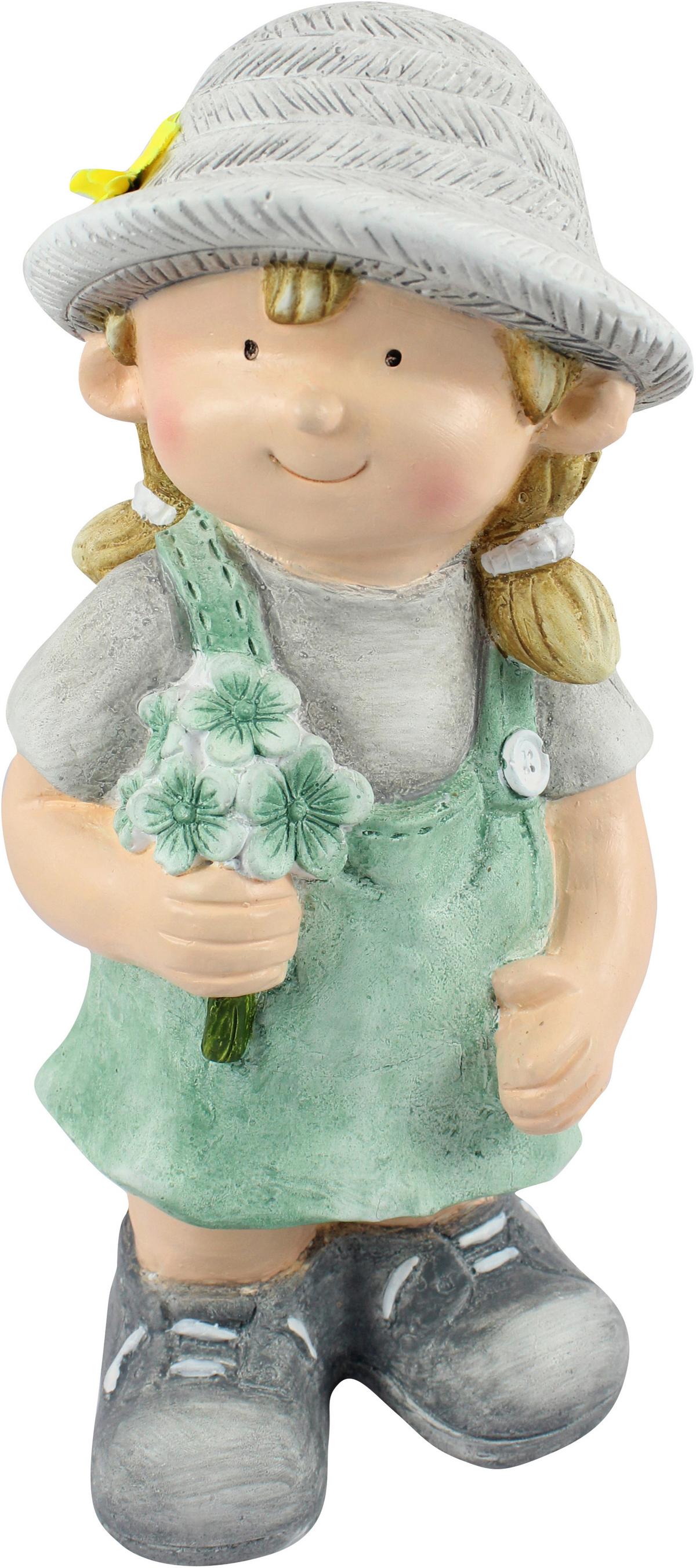 Gyerek Díszfigura Emma - szürke/zöld, Konventionell, kő (17,5/14,5/37,5cm) - Luca Bessoni