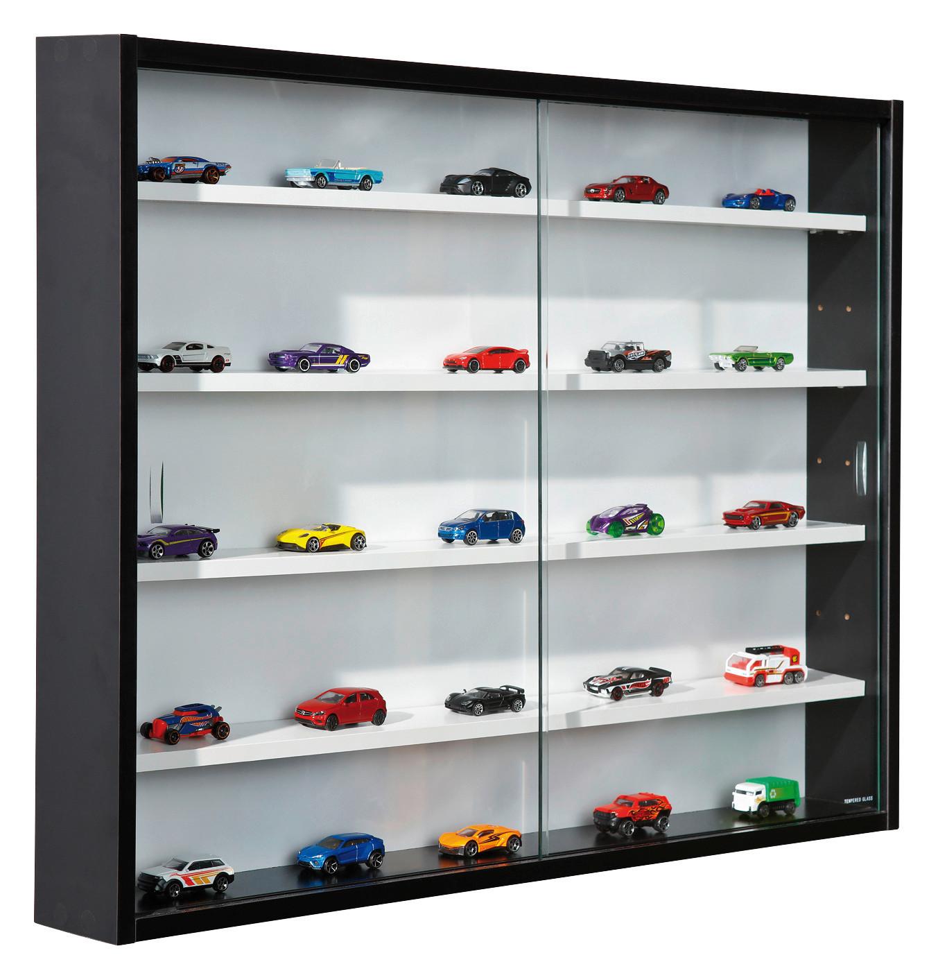 ZÁVESNÁ VITRÍNA COLLECTY - čierna/biela, kompozitné drevo/sklo (80/60/9.5cm) - Mömax