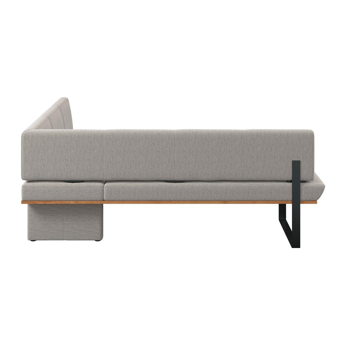 Eckbank Tristan Webstoff hellgrau, S:245x175cm - Hellgrau/Schwarz, MODERN, Holz/Textil (245/175cm) - James Wood