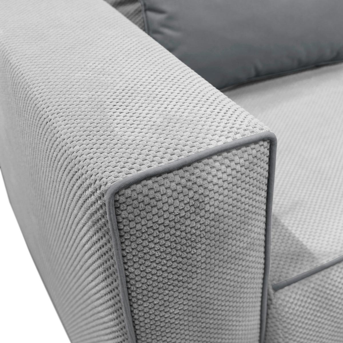Récamiere Iga Li Grau B: 168 Cm - Schwarz/Grau, Design, Textil (168/73/99cm) - MID.YOU