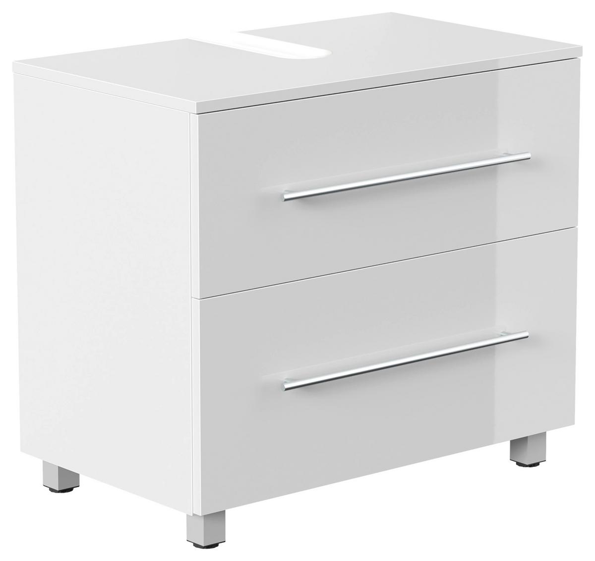 Waschbeckenunterschrank Mondial Weiß Hg B: 70 cm - Weiß Hochglanz, MODERN, Holzwerkstoff (70/63/41,6cm) - MID.YOU