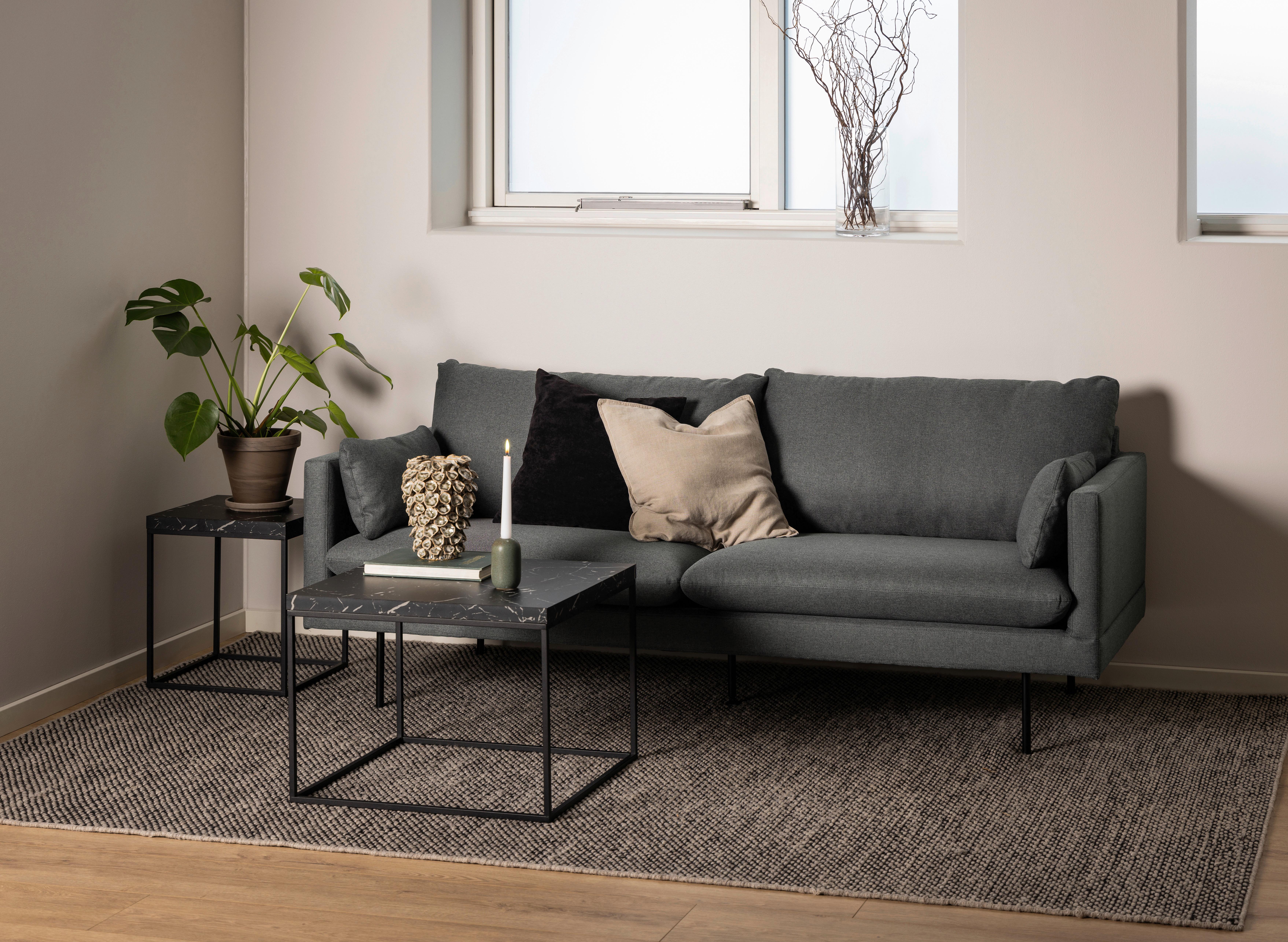 Beistelltisch Barossa Schwarz - Schwarz, Design, Holzwerkstoff/Metall (40/40/45cm) - Livetastic
