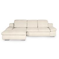 Ecksofa Isona Creme Chenille - Chromfarben/Creme, Design, Textil (165/286cm) - Livetastic