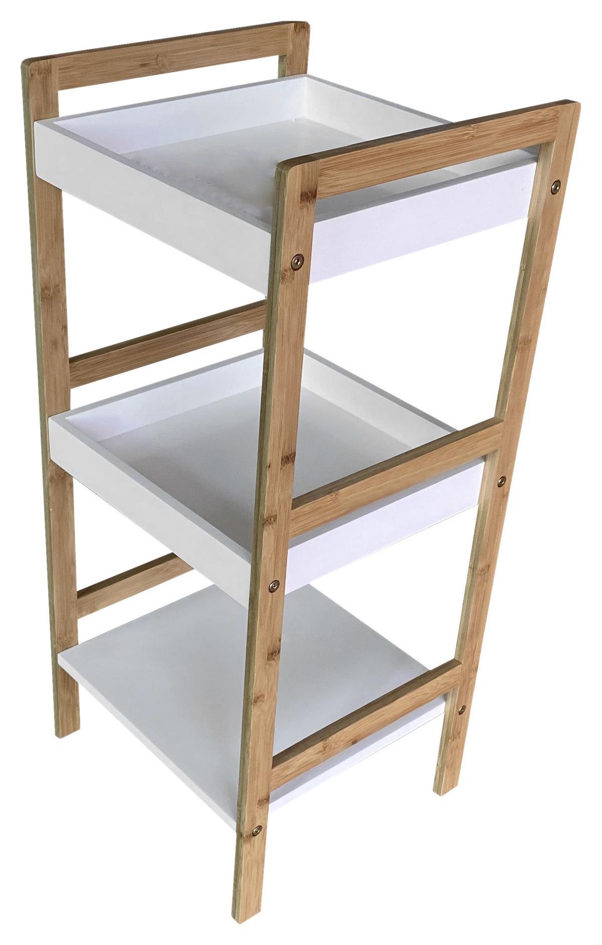 Polc Liane - natúr színű/fehér, Modern, faalapú anyag/természetes anyagok (36/80/33cm)