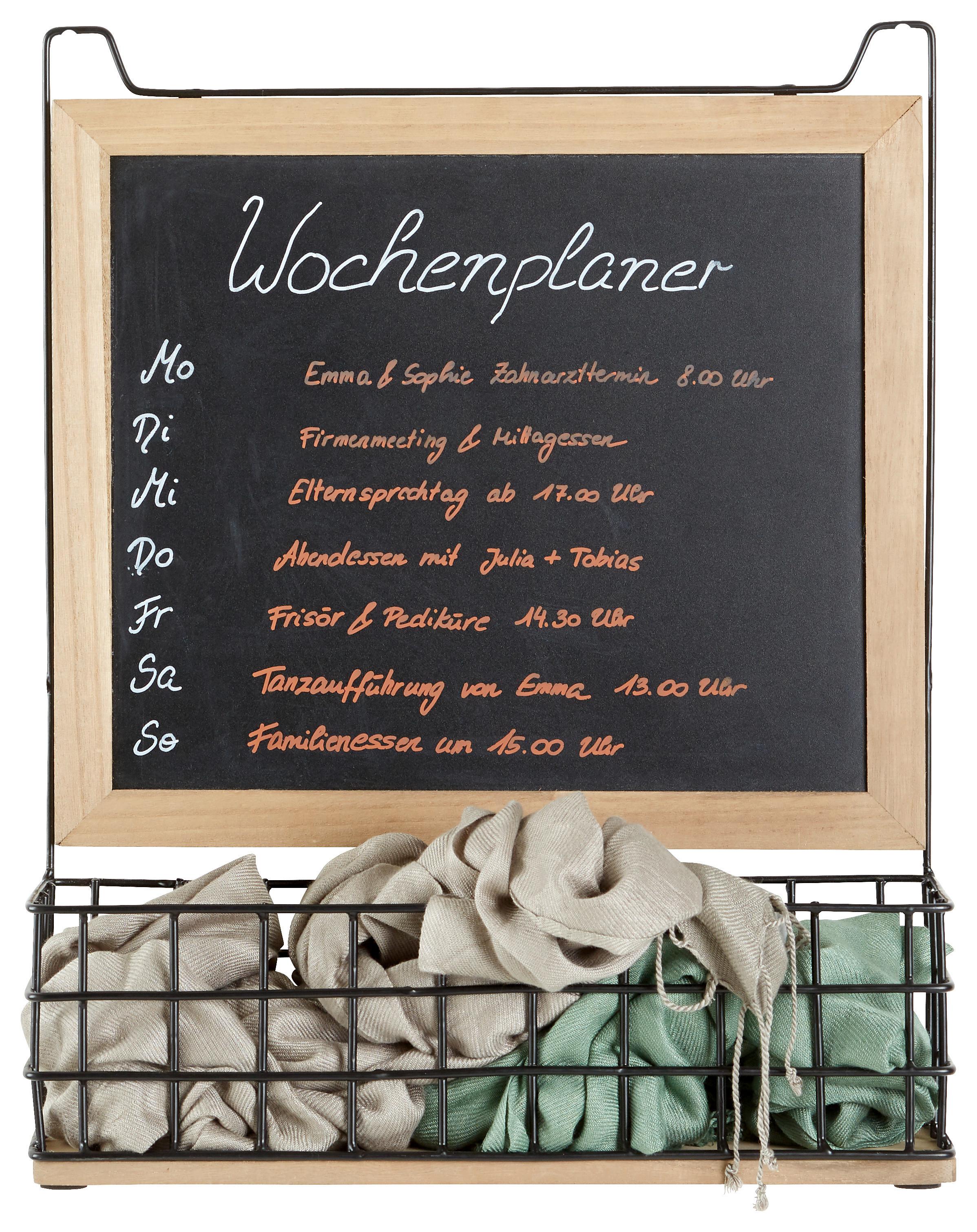 TABUĽA NA POZNÁMKY CAGE - čierna/prírodná farba, Lifestyle, kov/drevo (39,5/48/12,5cm) - Mömax