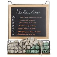 TABUĽA NA POZNÁMKY CAGE - čierna/prírodná farba, Lifestyle, kov/drevo (39,5/48/12,5cm) - Mömax