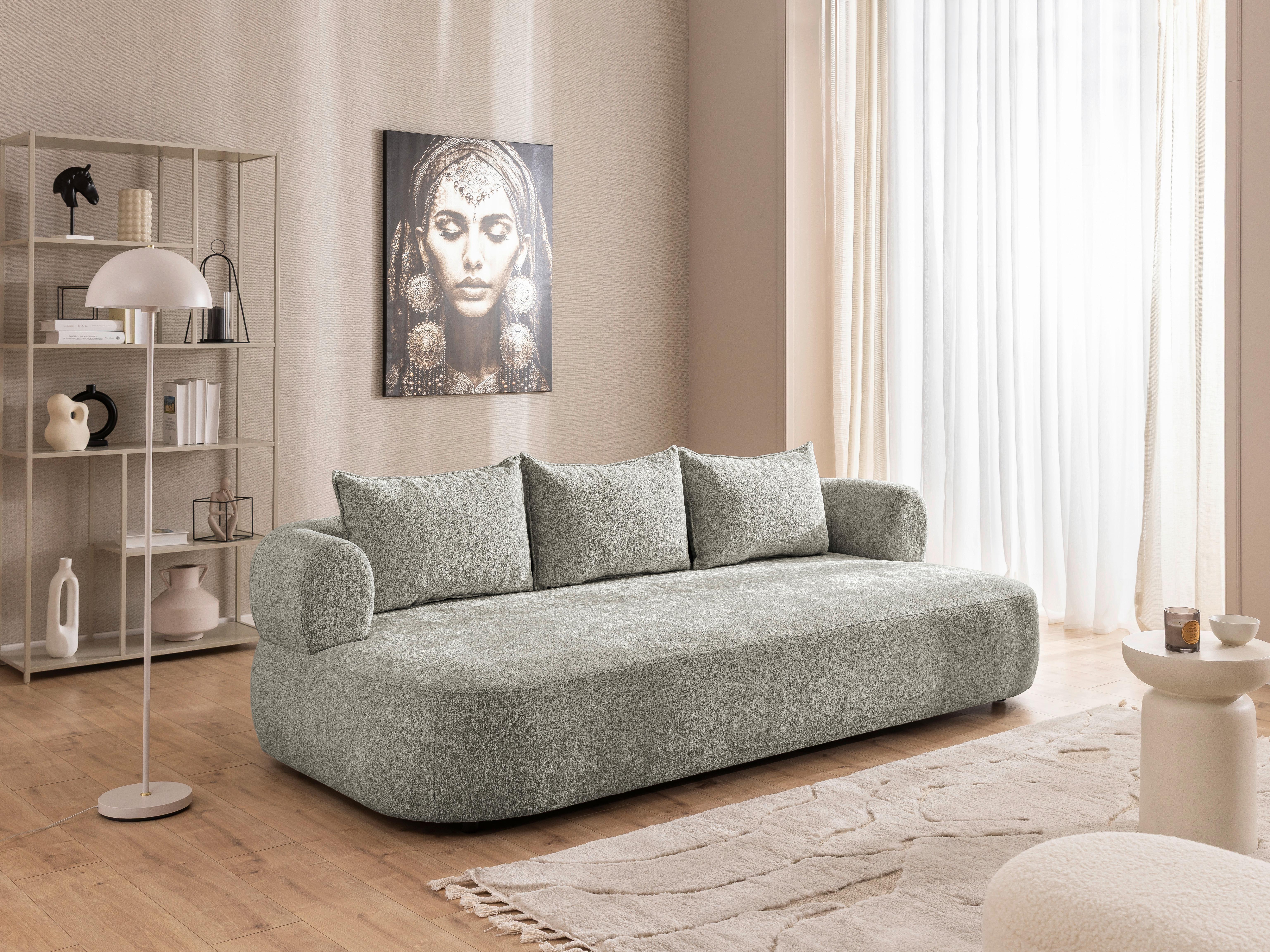 Bigsofa Ferro Hellgrau B: 240 cm - Hellgrau/Schwarz, Design, Textil (240/76/122cm) - Livetastic