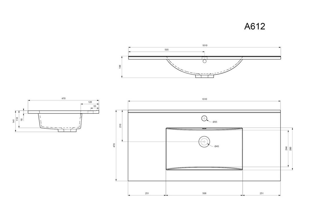 Waschtischkombi Limes Graphitfarben B: 101 cm - Graphitfarben/Weiß, MODERN, Keramik/Holzwerkstoff (101/58,6/47cm) - MID.YOU