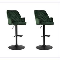 Barhocker-Set Donny Grün B: 54 cm - Schwarz/Grün, MODERN, Textil/Metall (54/100/58cm) - MID.YOU