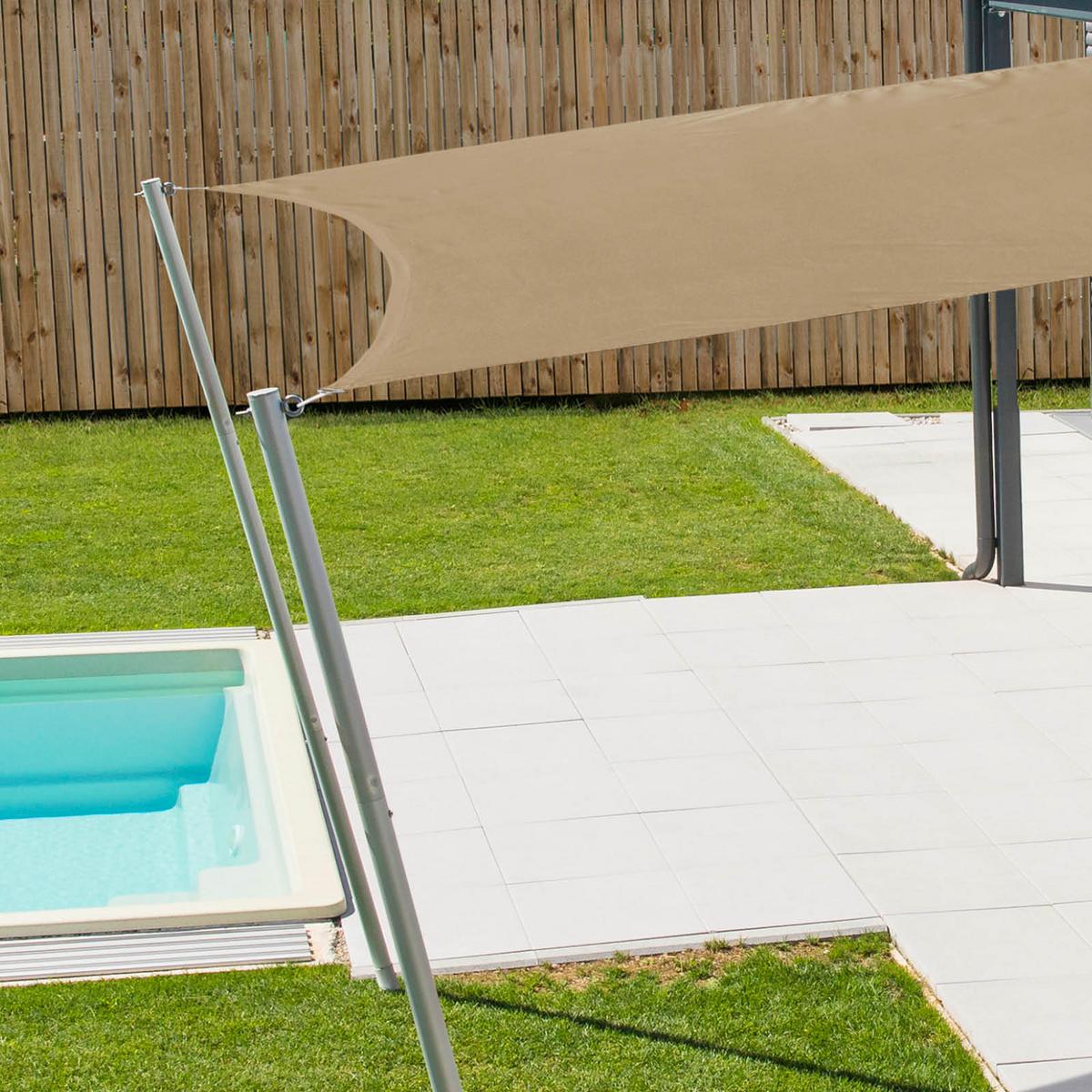 Sonnensegel Quadrat 3x3 M - Taupe, Basics, Kunststoff (300/300cm)