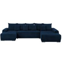 Wohnlandschaft Madeleine Blau U: 180x350x203cm - Blau/Silberfarben, Design, Textil (180/350/203cm) - MID.YOU