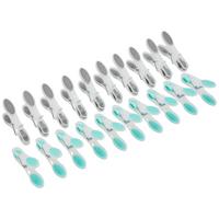 Wäscheklammern Barbarella 20 Stk. Grau/blau - Blau/Transparent, Basics, Kunststoff/Metall - Homezone