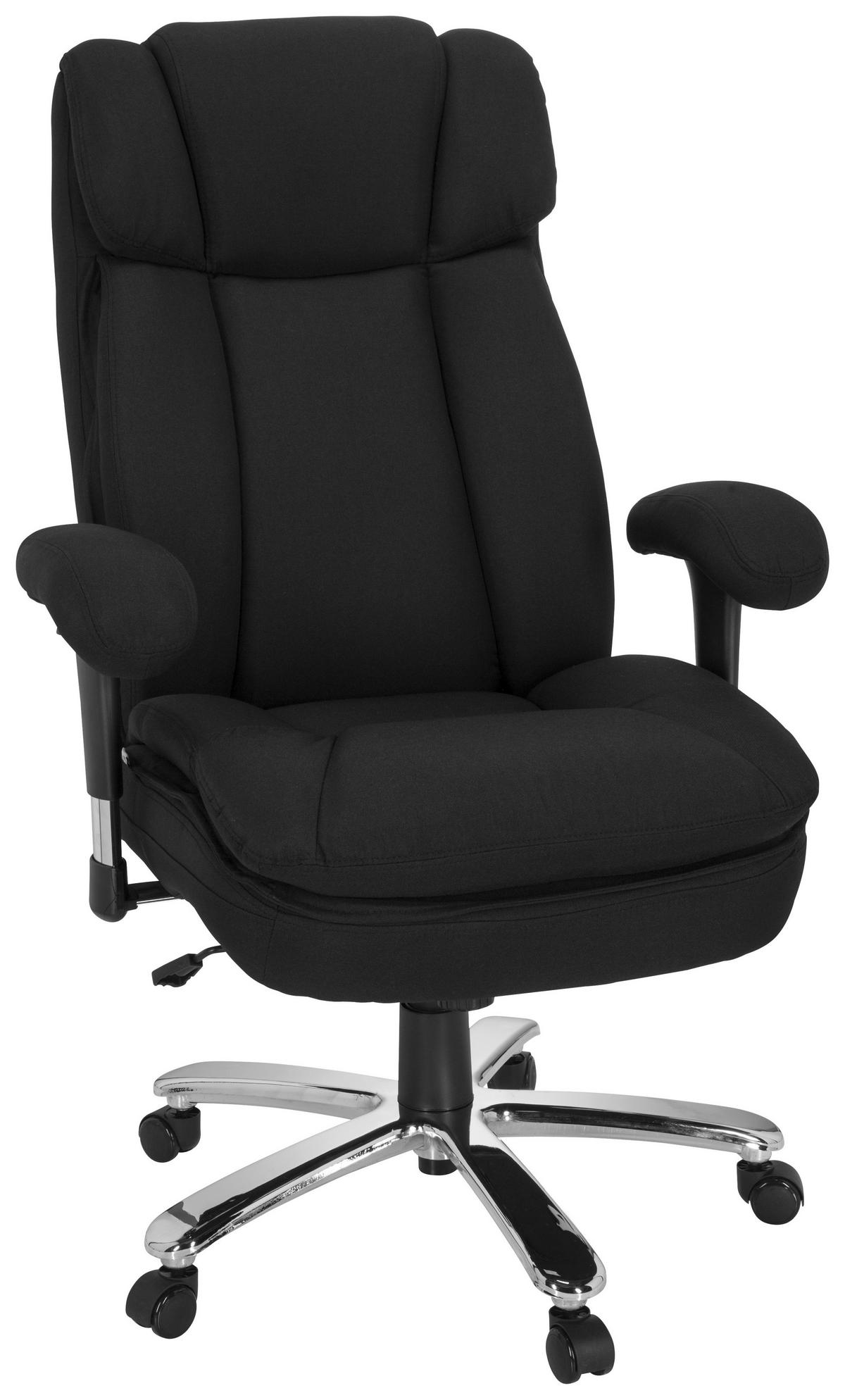 Chefsessel Builder Xxl I Schwarz - Silberfarben/Schwarz, MODERN, Kunststoff/Textil (76/123/81cm) - MID.YOU