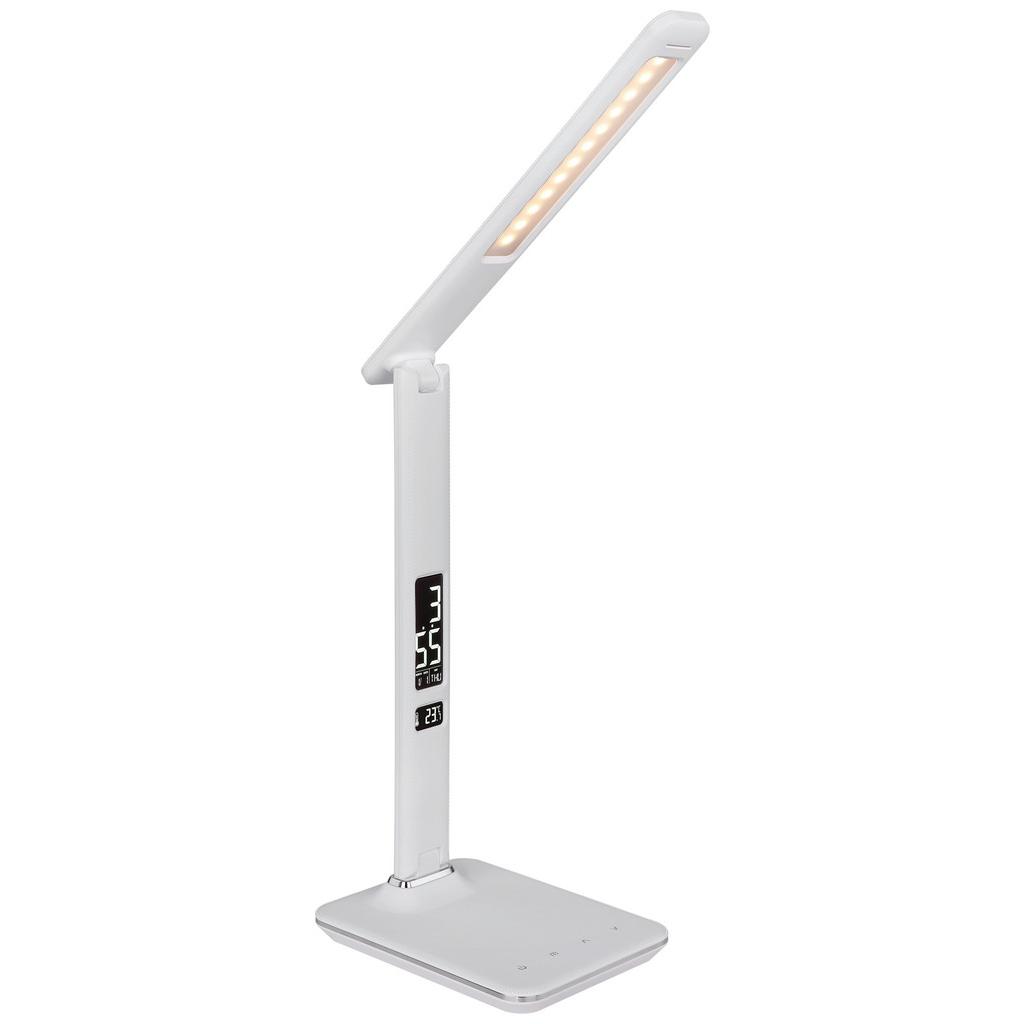 LED-Tischlampe Tanna dimmbar Weiß mit Kalenderfunktion