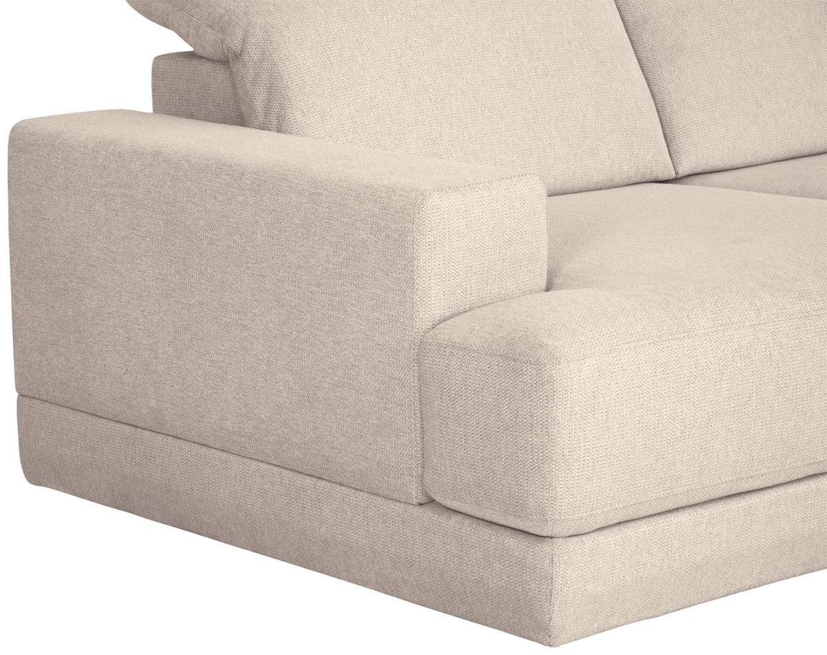 Ecksofa Frans Beige S: 204 cm - Beige/Schwarz, Design, Textil (204/293cm) - MID.YOU