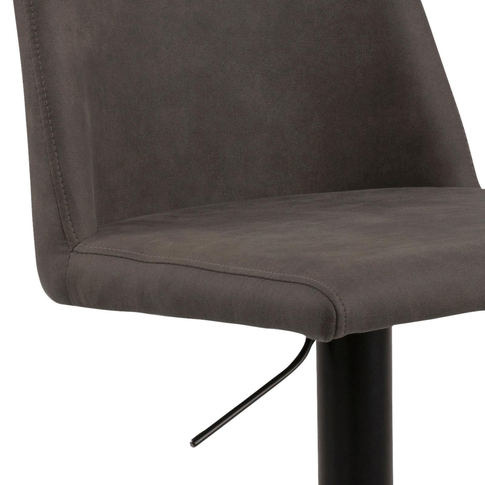 Barhocker höhenverstellbar mit Lehne Avanja Anthrazit - Anthrazit/Schwarz, KONVENTIONELL, Textil/Metall (51/52-75,5/48,5cm) - Livetastic