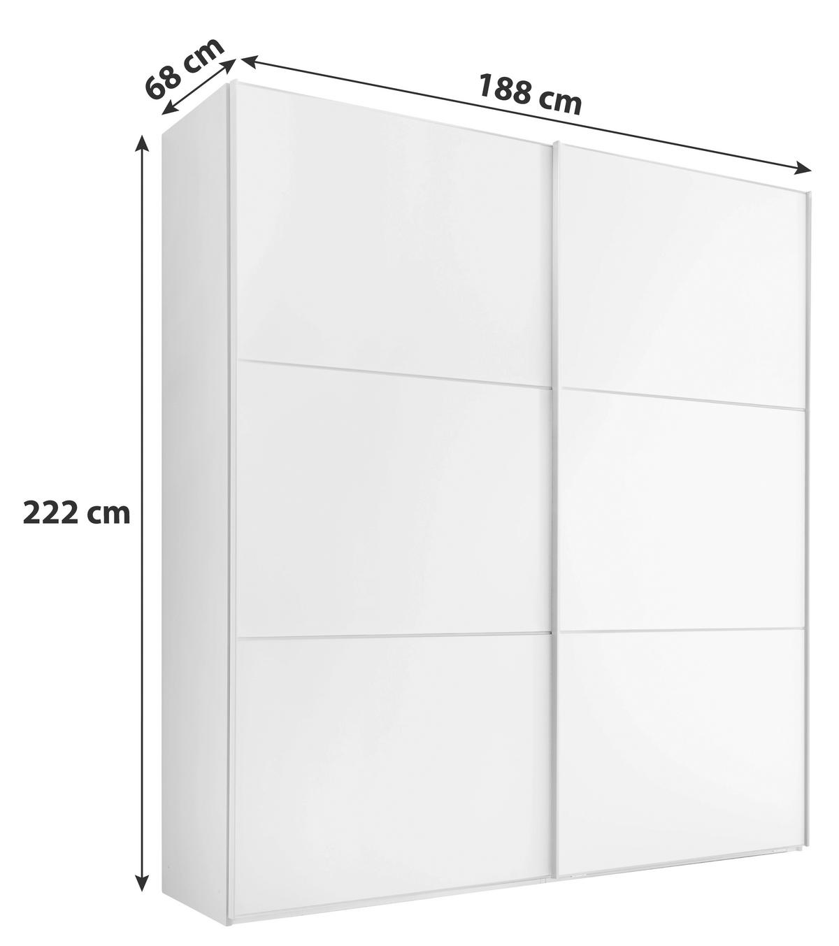Schwebetürenschrank 188cm Includo, Grau - Grau, MODERN, Holzwerkstoff (188/222/68cm) - MID.YOU