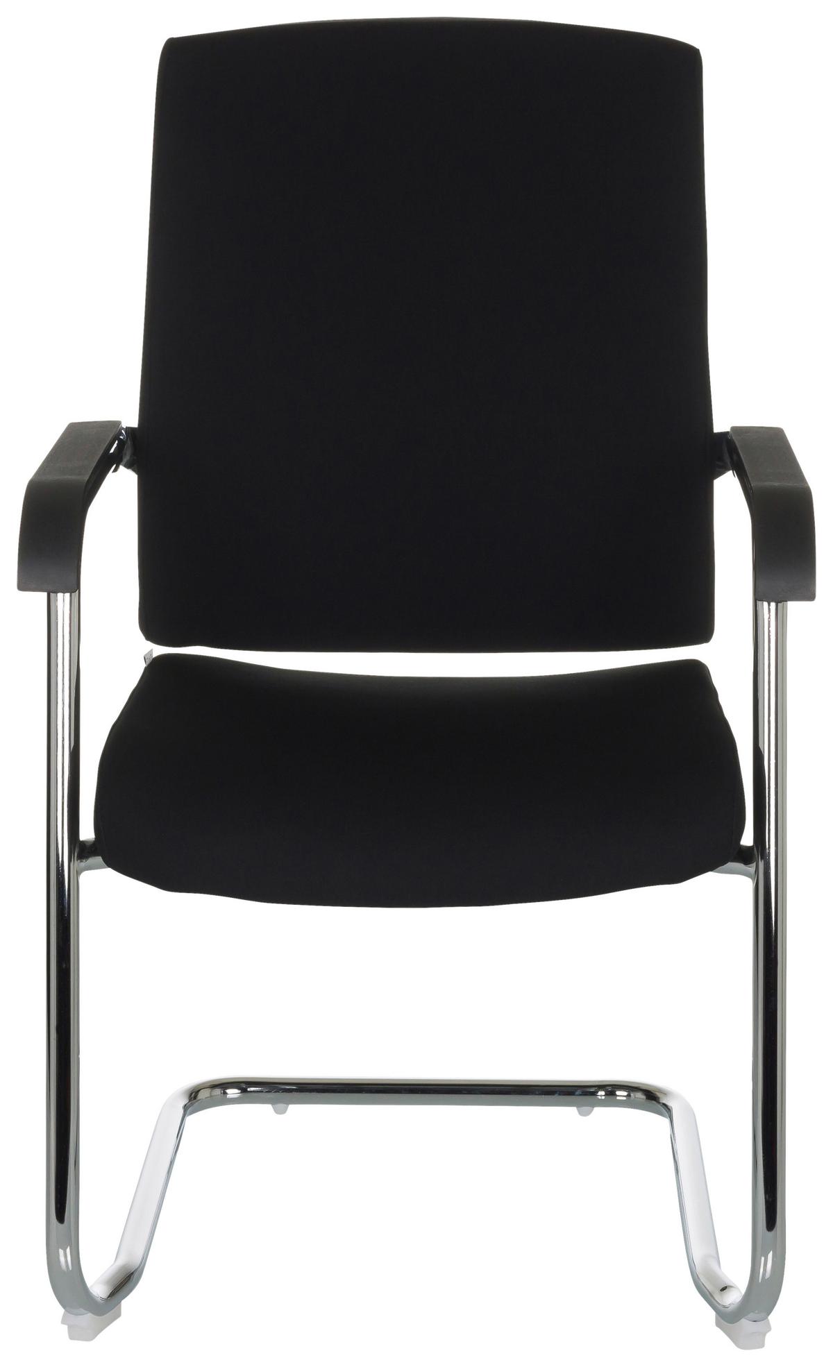 Besucherstuhl Levia Schwarz Bis 150 Kg - Silberfarben/Schwarz, Basics, Textil/Metall (59/96/61cm) - MID.YOU