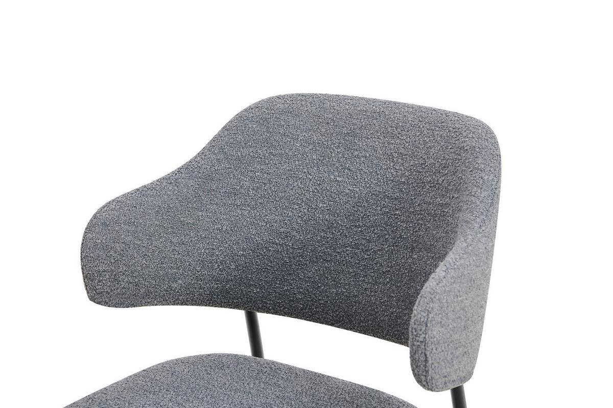 Armlehnstuhl-set Dunkelgrau B: 54cm 2-Teilig - Dunkelgrau/Schwarz, MODERN, Textil/Metall (54/83/59cm) - Livetastic