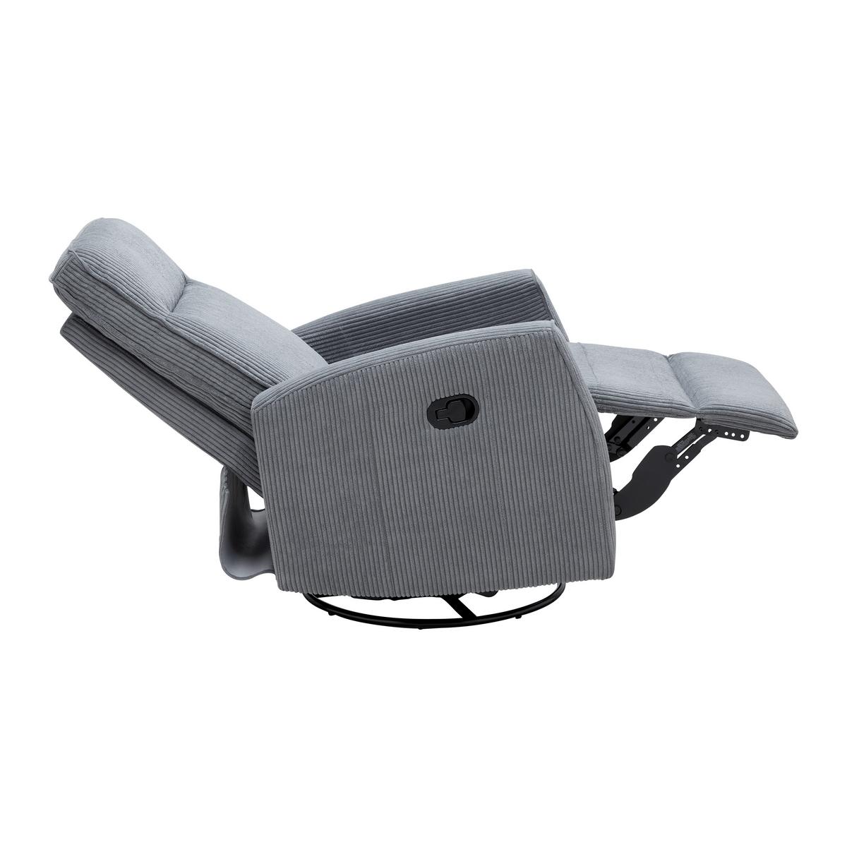 Relaxačné kreslo MELINDA, tm.sivý menčester, max. 140 kg - čierna/tmavosivá, Konventionell, kov/drevo (76/103/96cm) - Mömax