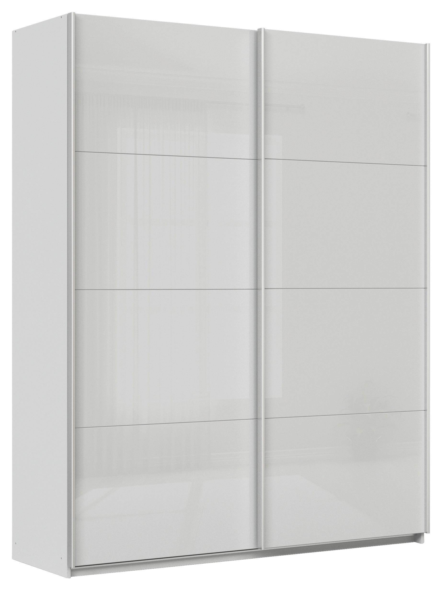 Tolóajtós Szekrény Feldkirch 181/229 Cm - világosszürke/magasfényű szürke, Modern, faalapú anyag/Üveg (181/229/62cm)